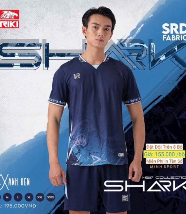 ĐỒ ĐÁ BANH RIKI SHARK - XANH ĐEN