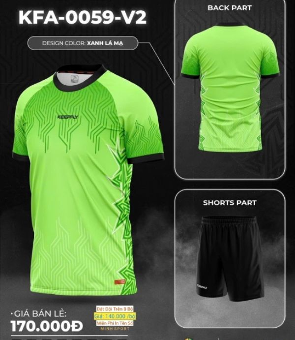 ĐỒ ĐÁ BANH KEEP FLY 0059 - XANH LÁ