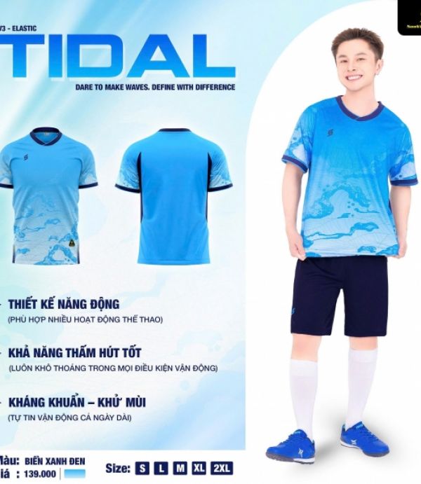 ÁO BÓNG ĐÁ SAO VIỆT TIDAL - XANH BIỂN