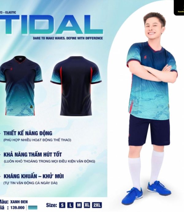ÁO BÓNG ĐÁ SAO VIỆT TIDAL - XANH ĐEN