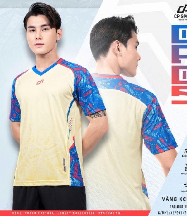 ÁO BÓNG ĐÁ CP 05 - VÀNG KEM