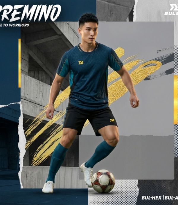 ÁO BÓNG ĐÁ BULBAL PREMINO - XANH ĐEN