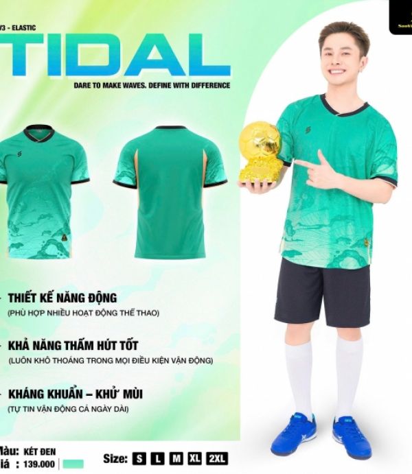 ÁO BÓNG ĐÁ SAO VIỆT TIDAL - XANH KÉT