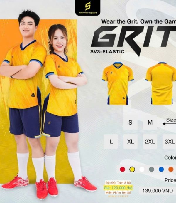 ĐỒ ĐÁ BANH SAO VIỆT GRIT - VÀNG