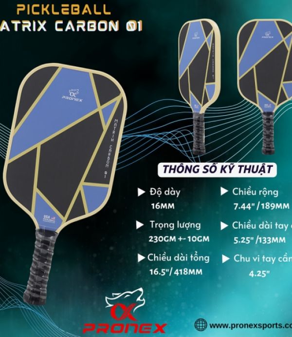 Vợt Pickleball Pronex Matrix Carbon 01 - 1 Cây 