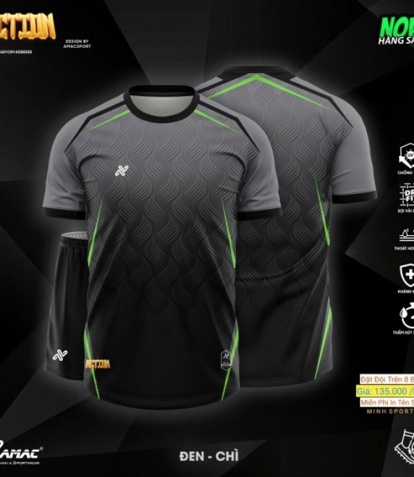 ÁO ĐÁ BANH AMAC ACTION - ĐEN