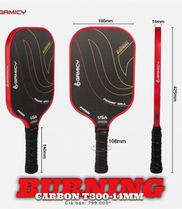 Vợt Pickleball Kaiwin Gamicy Burning T300 - 1 Cây