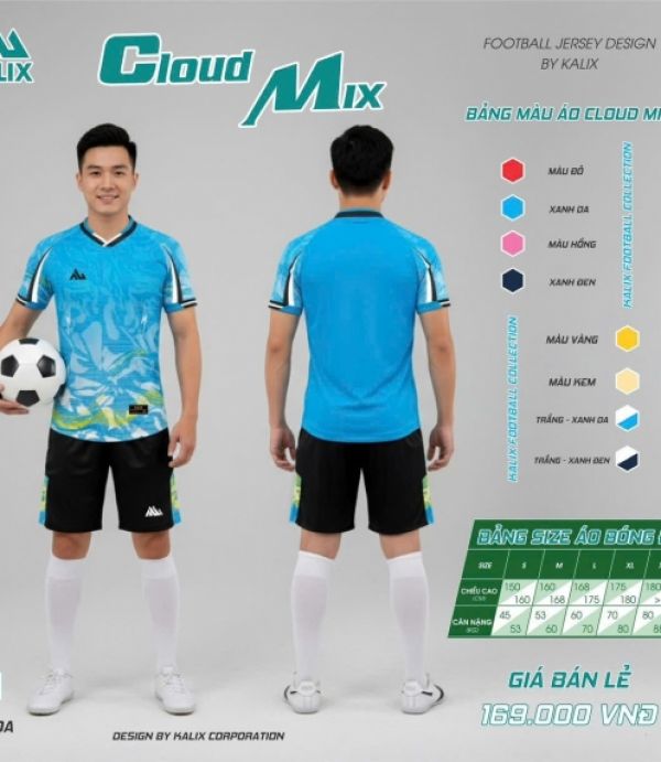 ÁO ĐÁ BANH KALIX CLOUD - XANH DA