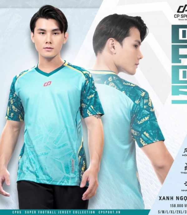 ÁO BÓNG ĐÁ CP 05 - XANH NGỌC