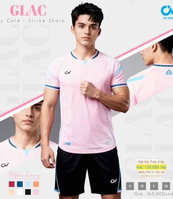 ÁO ĐÁ BANH CV GLAC - HỒNG