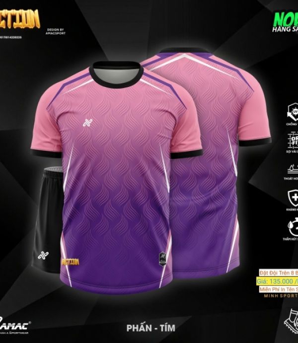 ÁO ĐÁ BANH AMAC ACTION - HỒNG PHẤN