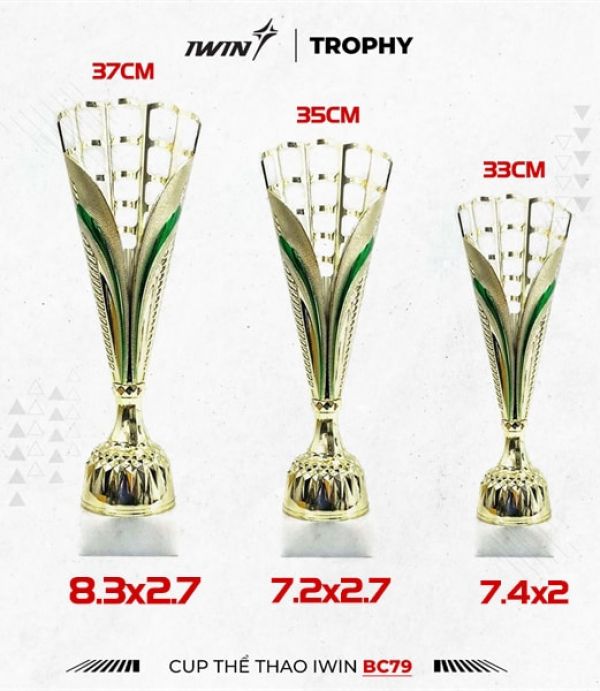 Cúp Vàng 3 Size - Miễn Phí In