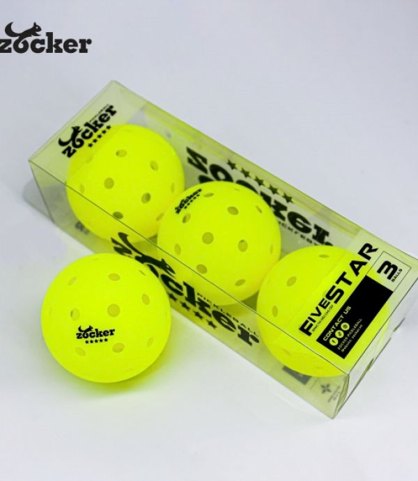 Hộp 3 quả bóng thi đấu Pickleball Zocker Five Star