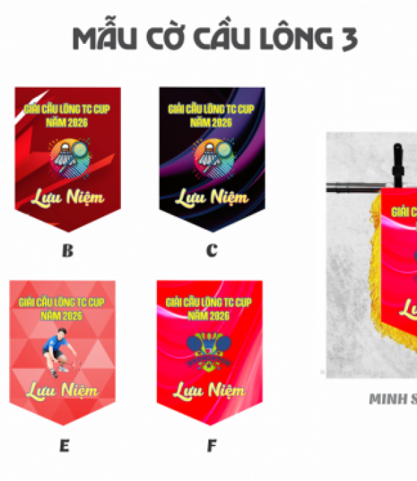 Cờ Lưu Niệm Cầu Lông 3