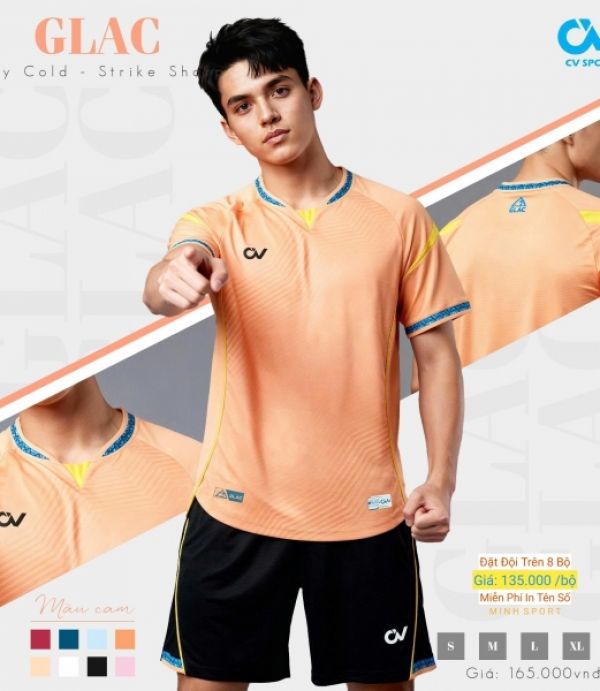 ÁO ĐÁ BANH CV GLAC - CAM