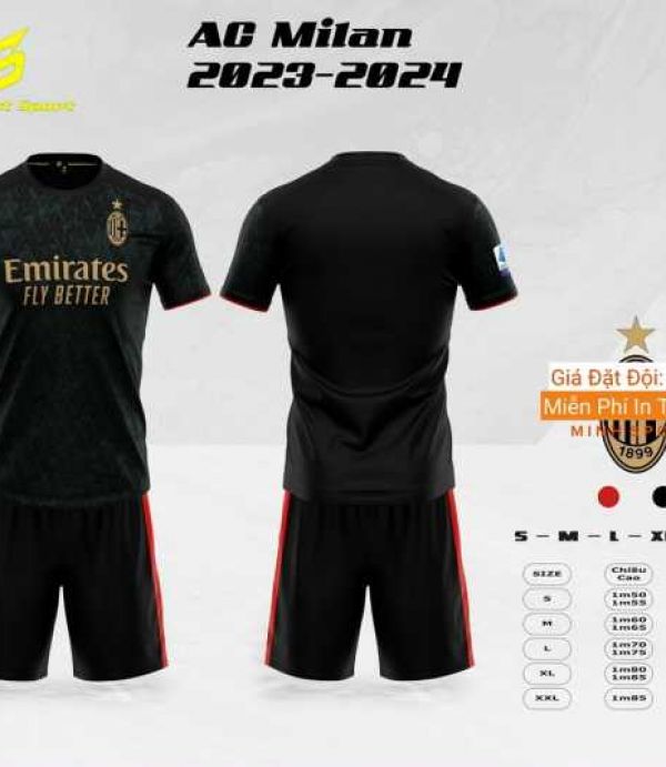 ĐỒ ĐÁ BANH AC MILAN ĐEN SV