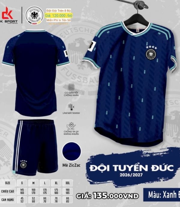 ÁO ĐÁ BANH DK - ĐỨC XANH ĐEN