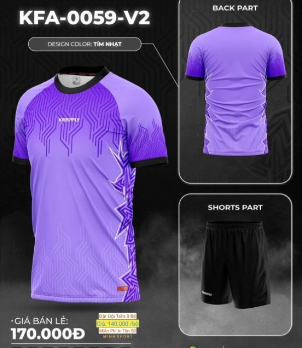 ĐỒ ĐÁ BANH KEEP FLY 0059 - TÍM NHẠT