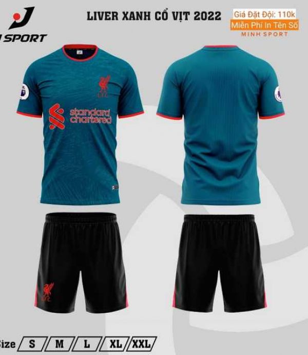 ĐỒ ĐÁ BANH LIVERPOOL XANH CỔ VỊT JP