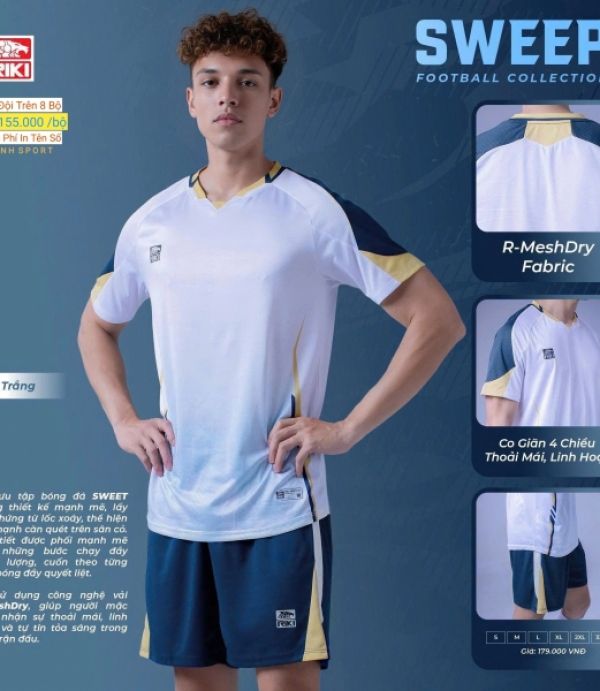 ÁO ĐÁ BANH RIKI SWEEP - TRẮNG