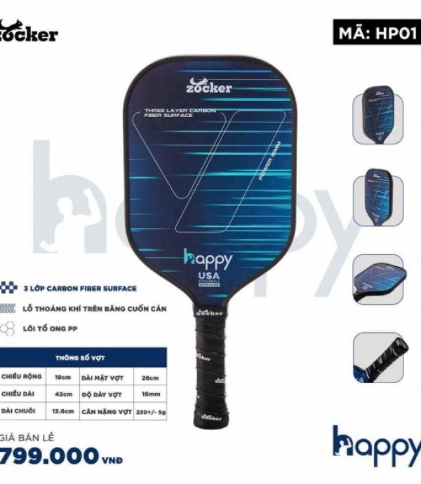 Vợt Pickleball Zocker Happy Standard - 1 Cây 