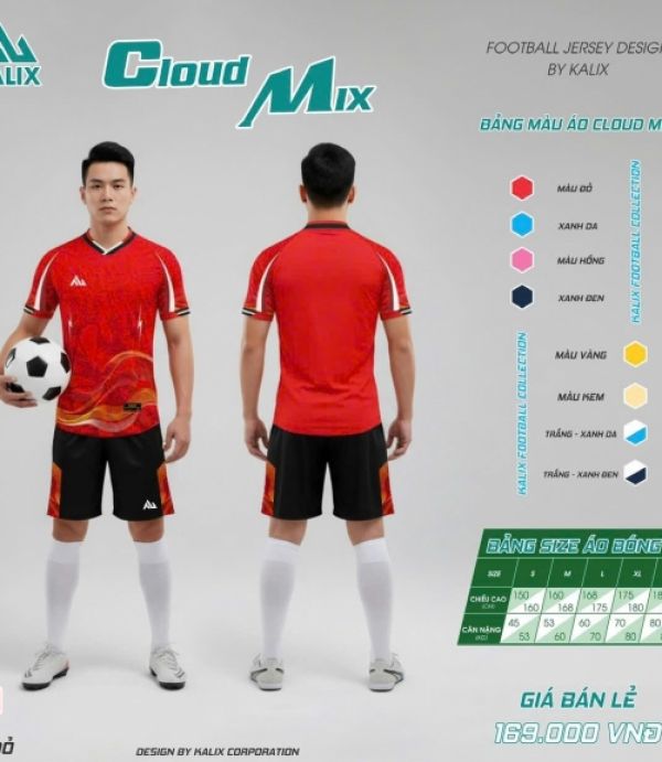 ÁO ĐÁ BANH KALIX CLOUD - ĐỎ
