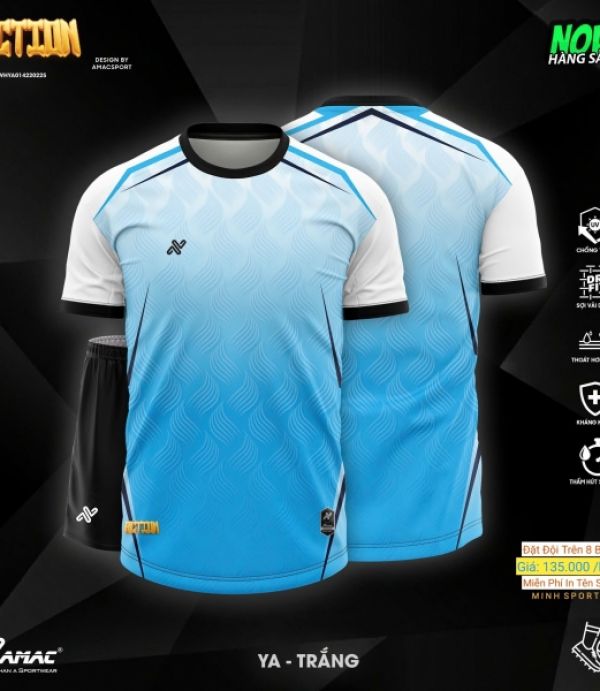 ÁO ĐÁ BANH AMAC ACTION - TRẮNG XANH