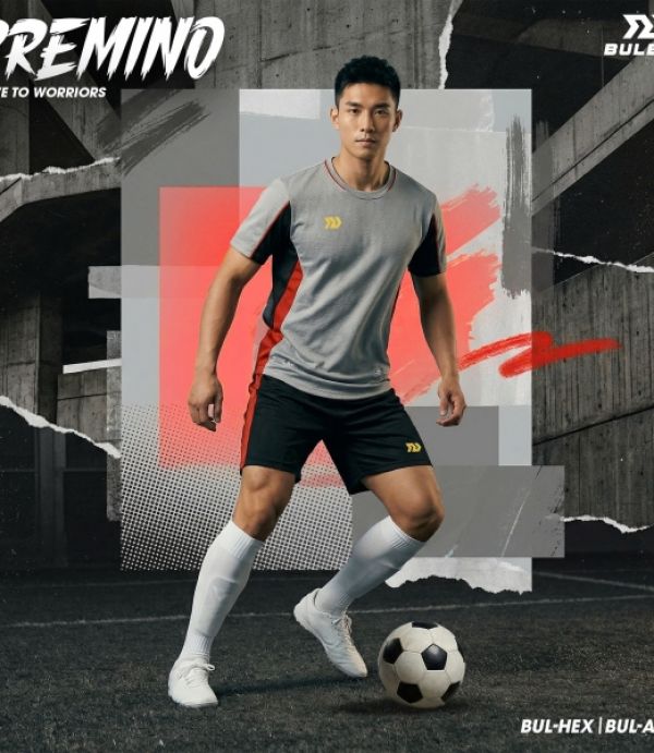 ÁO BÓNG ĐÁ BULBAL PREMINO - XÁM