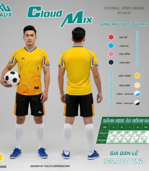 ÁO ĐÁ BANH KALIX CLOUD - VÀNG