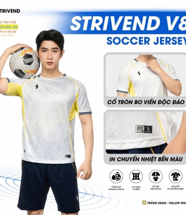 ĐỒ ĐÁ BANH STRIVEND V8 - TRẮNG VÀNG