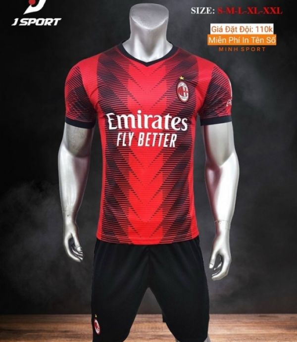 ÁO BÓNG ĐÁ AC MILAN ĐỎ JP