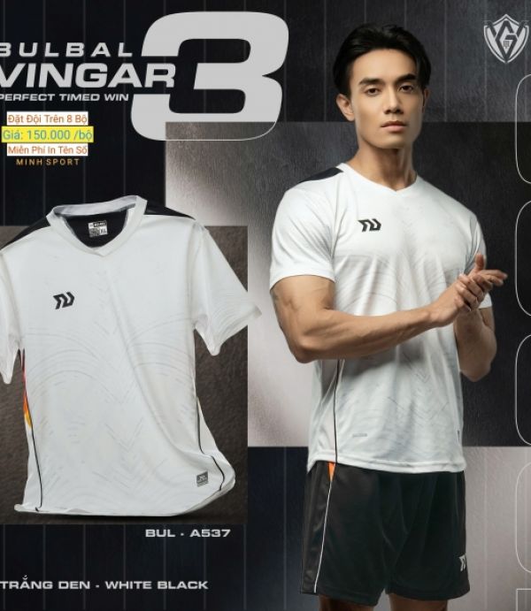 ÁO ĐÁ BANH BULBAL VINGAR 3 - TRẮNG ĐEN