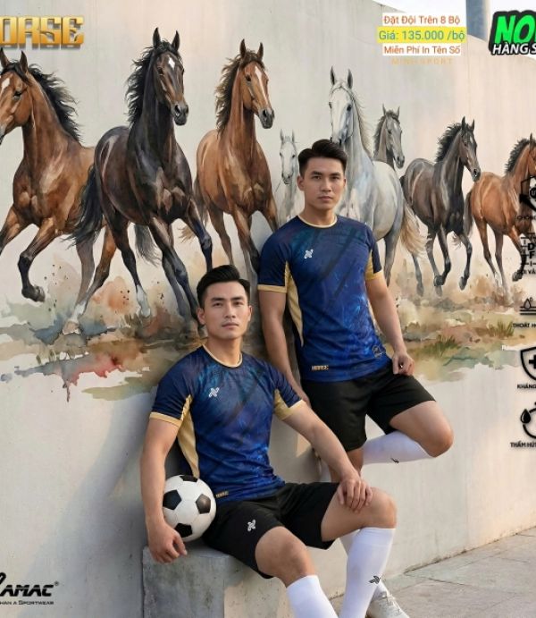 ÁO ĐÁ BANH AMAC HORSE - XANH ĐEN