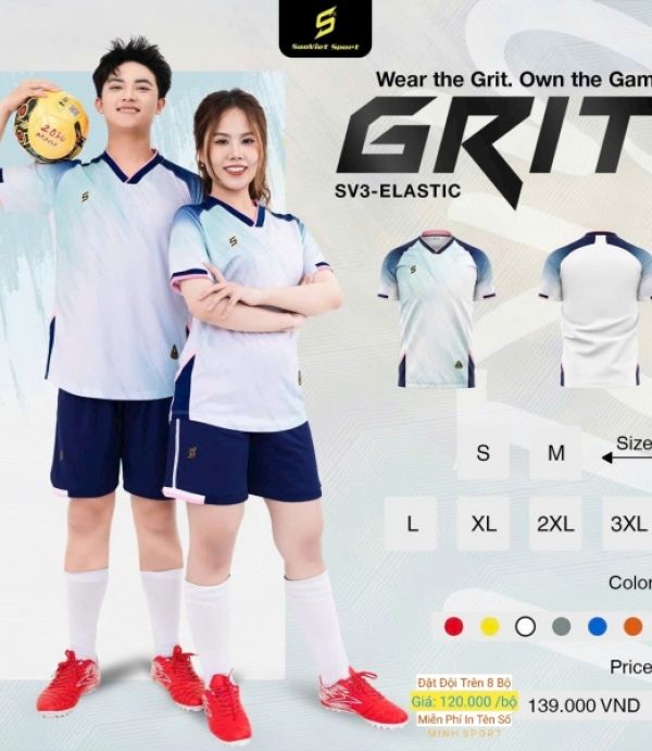 ĐỒ ĐÁ BANH SAO VIỆT GRIT - TRẮNG