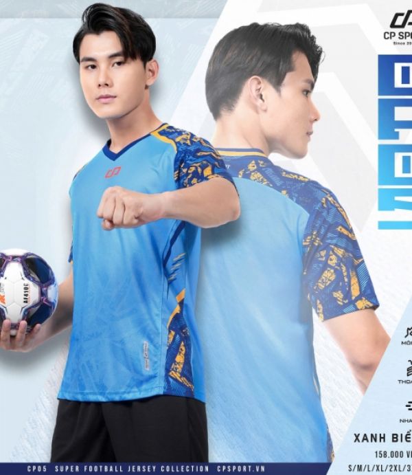 ÁO BÓNG ĐÁ CP 05 - XANH BIỂN