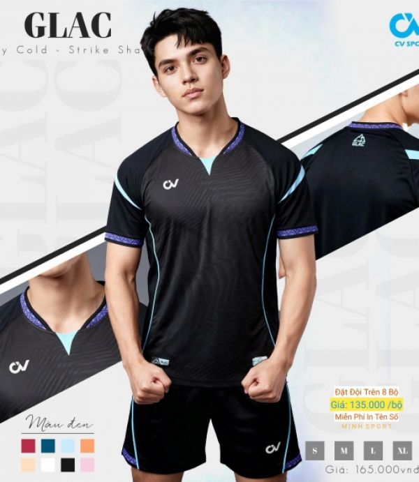 ÁO ĐÁ BANH CV GLAC - ĐEN