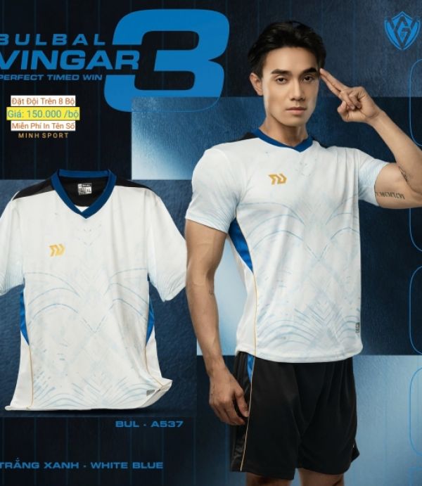 ÁO ĐÁ BANH BULBAL VINGAR 3 - TRẮNG XANH