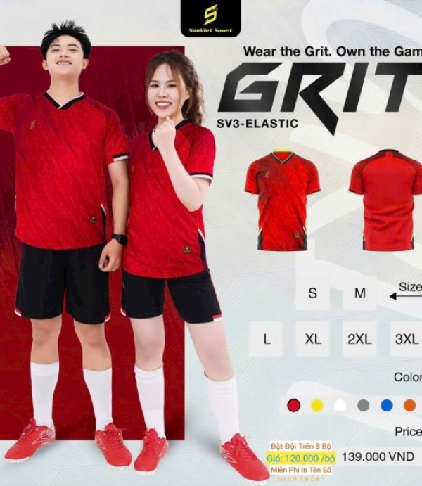 ĐỒ ĐÁ BANH SAO VIỆT GRIT - ĐỎ