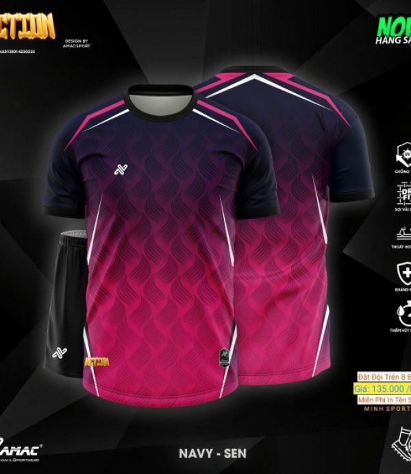 ÁO ĐÁ BANH AMAC ACTION - HỒNG ĐẬM