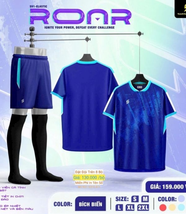 ÁO ĐÁ BANH SAO VIỆT ROAR - XANH BÍCH