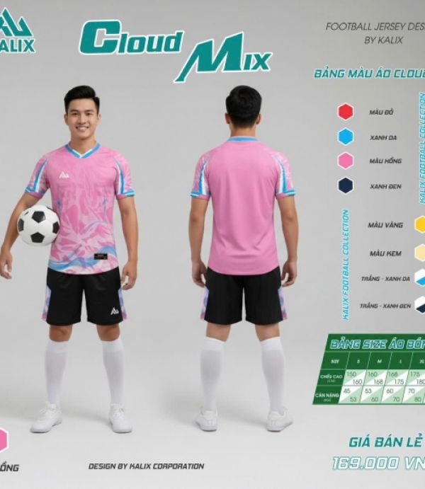 ÁO ĐÁ BANH KALIX CLOUD - HỒNG