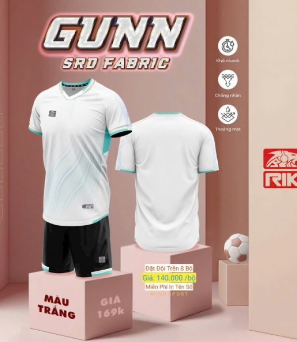 ĐỒ ĐÁ BANH GUNN SRD FABRIC - TRẮNG
