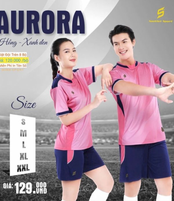 ĐỒ ĐÁ BANH AURORA - HỒNG XANH ĐEN