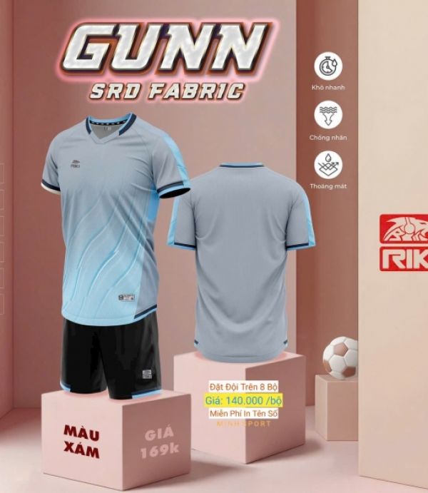 ĐỒ ĐÁ BANH GUNN SRD FABRIC - XÁM