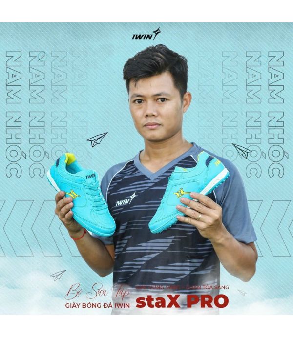 GIÀY ĐÁ BÓNG IWIN STAX PRO - XANH DA GIÀY ĐÁ BÓNG IWIN STAX PRO - XANH DA