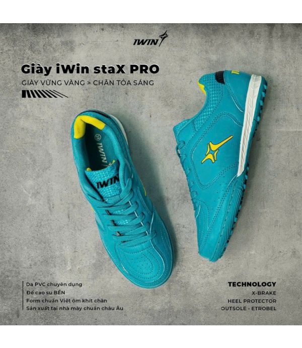 GIÀY ĐÁ BÓNG IWIN STAX PRO - XANH DA GIÀY ĐÁ BÓNG IWIN STAX PRO - XANH DA