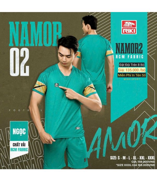 ÁO ĐÁ BANH RIKI NAMOR 2 - XANH NGỌC ÁO ĐÁ BANH RIKI NAMOR 2 - XANH NGỌC