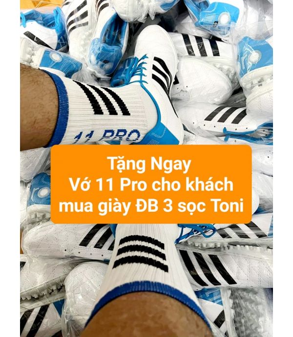 GIÀY ĐÁ BANH 3 SỌC 11 PRO TONI MỚI GIÀY ĐÁ BANH 3 SỌC 11 PRO TONI MỚI