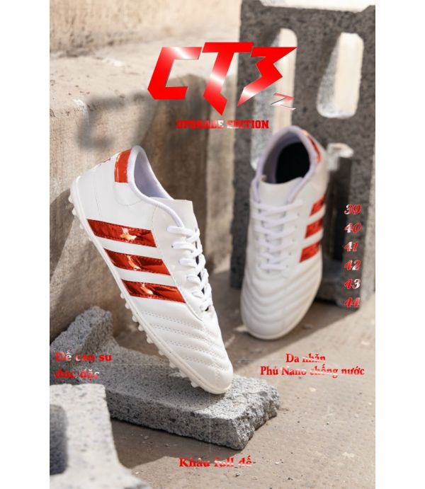 GIÀY ĐÁ BANH 3 SỌC CT3 CHÍNH HÃNG - TRẮNG ĐỎ GIÀY ĐÁ BANH 3 SỌC CT3 CHÍNH HÃNG - TRẮNG ĐỎ