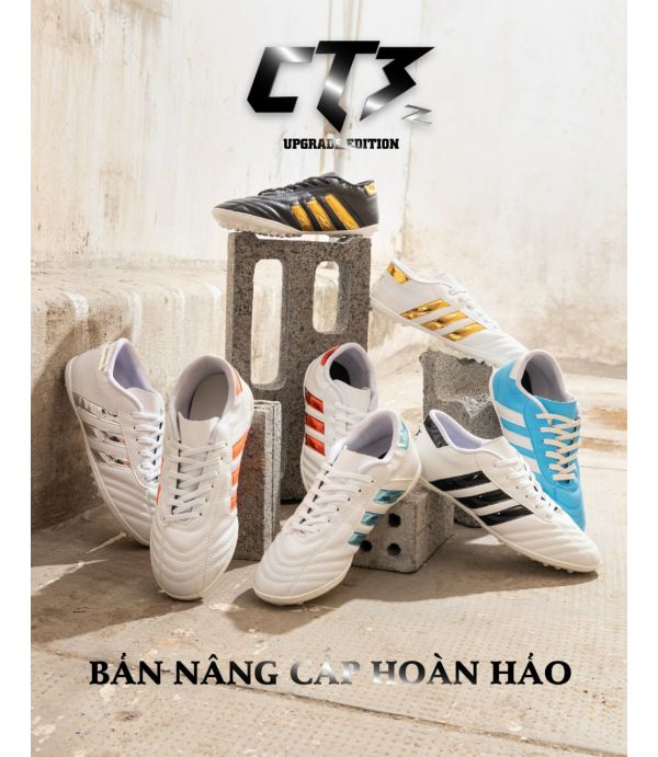 GIÀY ĐÁ BANH 3 SỌC CT3 CHÍNH HÃNG - TRẮNG ĐEN GIÀY ĐÁ BANH 3 SỌC CT3 CHÍNH HÃNG - TRẮNG ĐEN